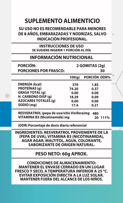 Gomitas NAD+RESVERATROL 60u 1000mg